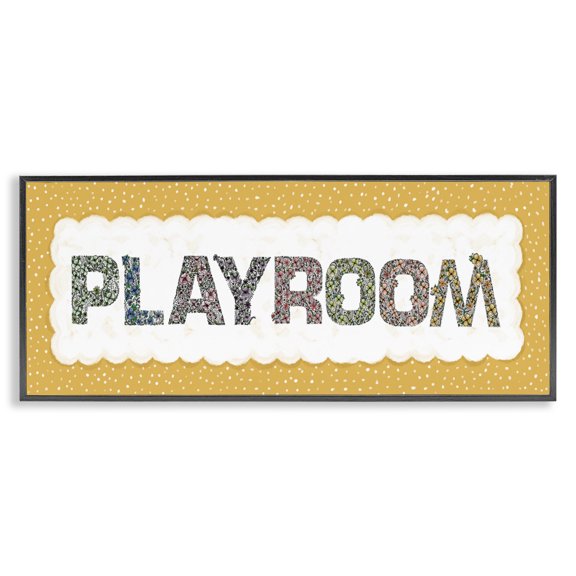 Stupell Industries Cottage Play Room with Yellow Border Black Framed Giclee Art, 24 x 10, by Jennifer Stith