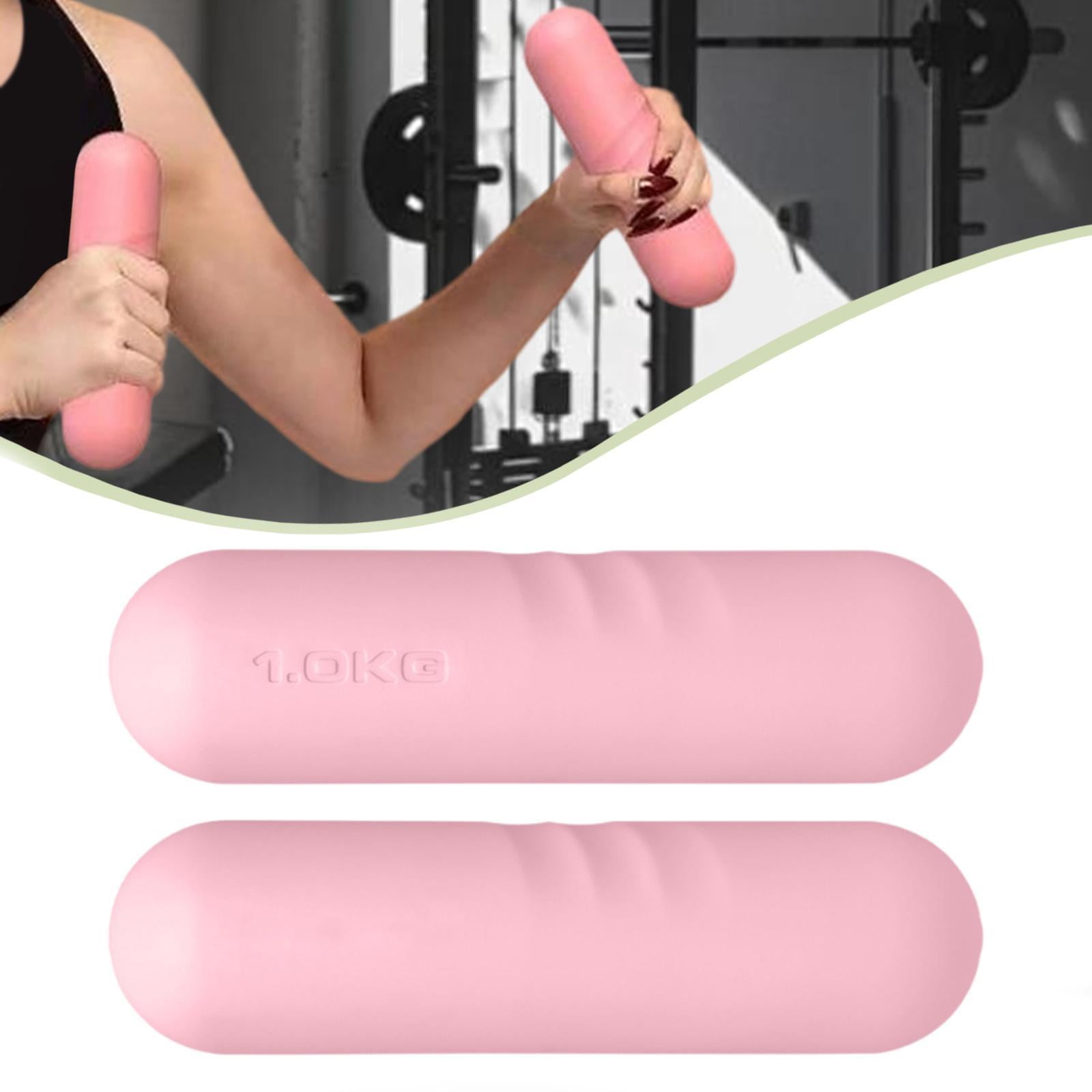 2 Pcs Dumbbell Weight Bar Hand Weight Bar Set Silicone Cast Iron Anti Slip Design for Kids Adults Home Exercise