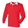 thumbnail image 1 of Front Row Kids  Long Sleeve Plain Rugby Sports Polo Shirt, 1 of 4