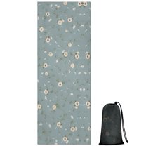 Pioneer Flower Floral Print Pattern Hot Yoga Mat Towel Non Slip for Hot Yoga - Quick-Drying Yoga Mat Cover with 4 Corner Pockets with Travel Bag - Hot Yoga Towel Non Slip 74"x26"