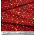 thumbnail image 2 of Soimoi Toile de Coton Rouge Accrochant le Tissu d'Artisanat Imprimé par la Cour 56 Pouces de Large, 2 of 3