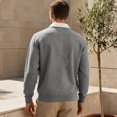thumbnail image 6 of UDAUDU Mens Polo Shirts Long Sleeve Pullover Sweatshirts Color Block 2026 Fall Winter Contrast Collar Button Down Golf Shirt Gray S, 6 of 6