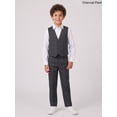 thumbnail image 3 of Boys 2-Piece Formal Vest & Suit Pants Outfit Set, Sizes: 2T to 16 (Charcoal Plaid), 3 of 6