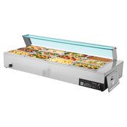 KFFKFF Commercial Electric Food Warmer, 1700W Stainless Steel Steam Table with Glass Lid, 12-Pan Countertop Buffet Bain Marie, Includes Soup and Perforated Ladles, Ideal for Catering, Restaurants
