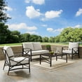 thumbnail image 2 of Crosley Furniture Kaplan 4Pc Fabric Sofa Set in Oil Rubbed Bronze and Oatmeal, 2 of 11