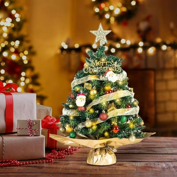 Árbol de Navidad en Miniatura Adorno de Mesa de Navidad Árbol de Navidad en Miniatura Decoración de Árbol de Navidad de Escritorio A