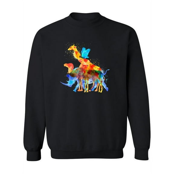 Watercolor Fauna Of The World Sweatshirt Women -Image by Shutterstock, Female Small