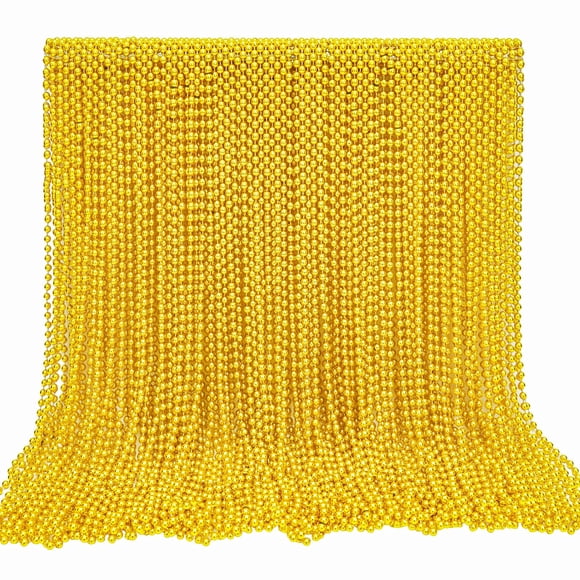 Collar Garma con cuentas doradas Mardi Gras Beads Garma, 144 unidades, 84 cm