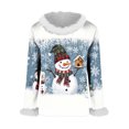 thumbnail image 6 of Women's Christmas Shirts Furry Collar Merry Christmas Tree Shirts Long Sleeve Xmas Holiday Party Tees Tops, 6 of 7
