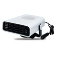 thumbnail image 1 of Calentador de coche, calentador eléctrico portátil para descongelar parabrisas, ventiladores de refrigeración con base giratoria de 360 ​​grados, 12 V, blanco, para coches pequeños, 1 of 5