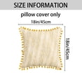 thumbnail image 6 of Unique Bargains Pack of 2 Chenille Throw Pillow Covers with Pom-poms 18" x 18" Yellow, 6 of 6