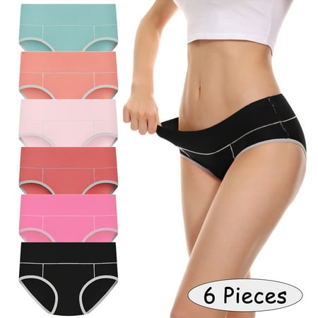 

Rovga Panties For Women 5 Pieces Underpants Patchwork Color Underwear Panties Bikini Solid Females Briefs Knickers Soft Underwear