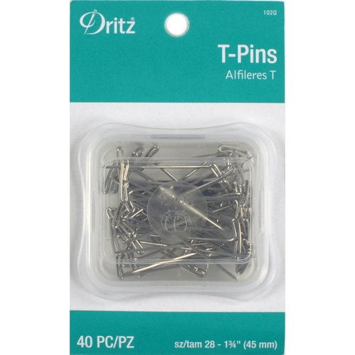 Dritz 40-Piece T Pins 1-3//4-Inch