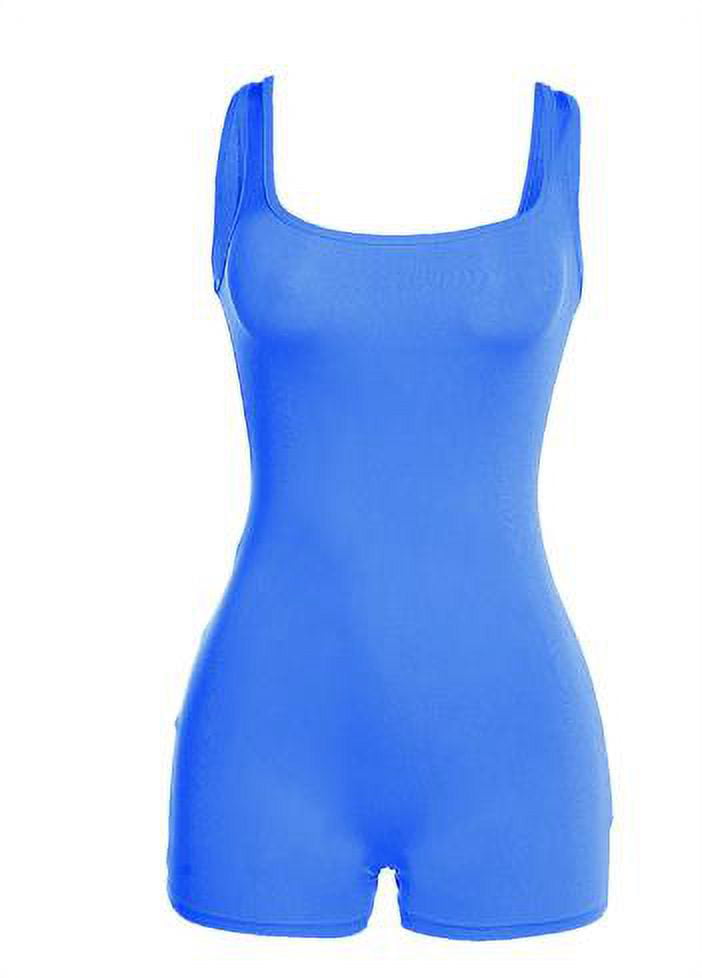  Butterluxe Athletic Rompers For Women Adjustable Strap  Padded Workout Shorts Jumpsuits One Piece Bodysuit Tank Tops Sparkle Blue  Large