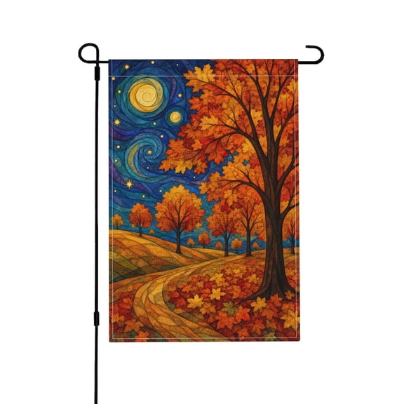 Autumn Maple Leaves Garden Flag Fall Tree Landscape Outdoor Decor Sign 12x18