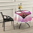 thumbnail image 6 of Coolnut Valentine's Day Round Tablecloth, Colorful Magic Love Lace Round Table Cloth Water Resistant Spill Proof Large Table Cover for Valentine's Day Romantic Dinner Decorate, 60", 6 of 7