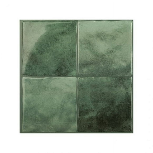 Smart Tiles Peel and Stick Backsplash, 5 Adhesive Tiles, Zellige Green, 9"x9"