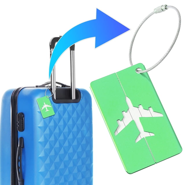 Fiudx Etiqueta de Equipaje, Etiqueta de Maleta de Aleación de Aluminio, Elegante Marcador de Bolso, Accesorio de Viaje Duradero, Instrumento Único Identificable, para Maleta o Mochila Escolar, Esenci