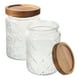 thumbnail image 3 of 2 frascos de vidrio herméticos para almacenar granos con tapa de madera., 3 of 8