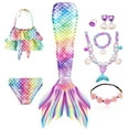 thumbnail image 4 of Mermaid Tail Swimsuit For Kids Swimmable Halloween Cosplay Costume Beach Pool Clothes, 4 of 7