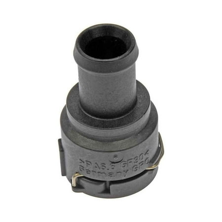 KarParts360 For Volkswagen Golf 2010 11 12 13 2014 Coolant Hose Connector | Plastic Material | Black | Hose Barb Fitting Attachment End 1 | Quick Disconnect Fitting Attachment End 2 | 3B0122291B