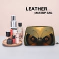 thumbnail image 4 of Bingfone Majestic Butterfly Sunset Print Leather Makeup Bag, Portable Hand-held Zipper Female Cosmetic Bag Toiletry Bag, Suitable for Home and Travel, 4 of 6