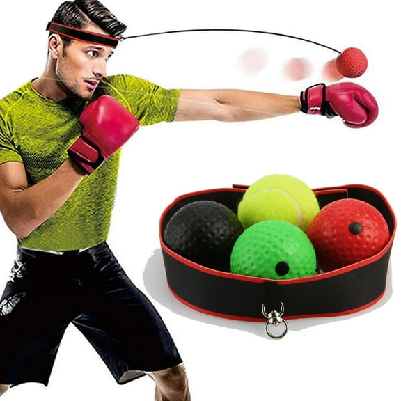 Dengjunhu Boxing Reflex Ball Set - 4 Boxing Ball and 1 Adjustable Headbands for Boxing Training,Improve Speed Reactions and Hand Eye Coordination, Great Boxing Equipment for Kids/Adults