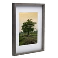 thumbnail image 2 of Melannco 17x21 Inch Gray MDF Wood Picture Frame with White Mat for 11x14 Photo, 2 of 6