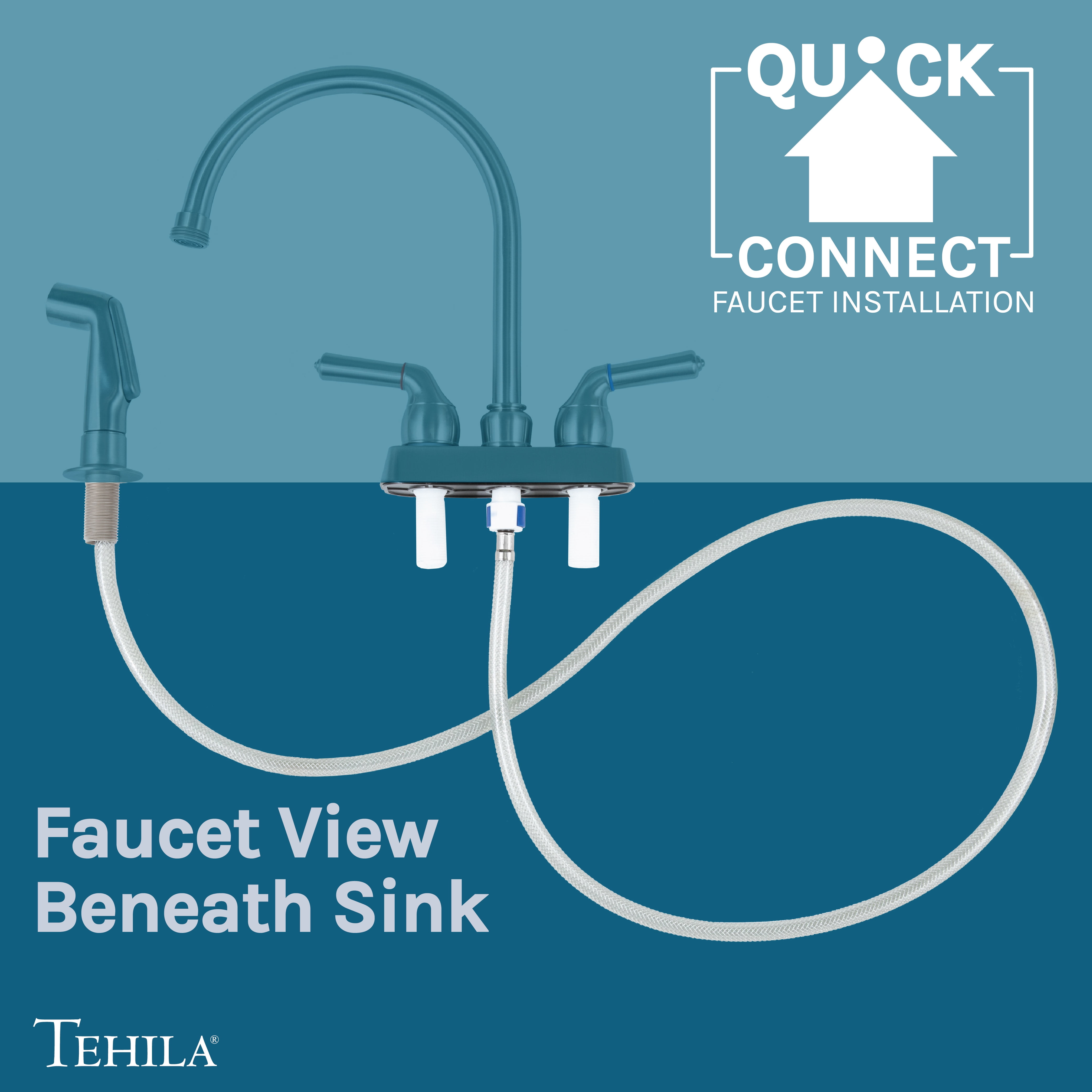 TEHILA Space Saver 16 Gallon Grey Utility Sink with Stainless Finish Faucet & Side-Sprayer