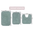 thumbnail image 3 of Home Weavers Radiant Collection 100% Cotton Non-Slip Bathroom Rug Set Machine Washable Bathroom Rug-17"x24", Bath Rug- 21"x34", U Shaped Contour- 20"x20", Blue Color 3 Piece Bath Rug set, 3 of 9