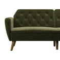 Novogratz Tallulah Memory Foam Futon, Convertible Couch, Green Velvet