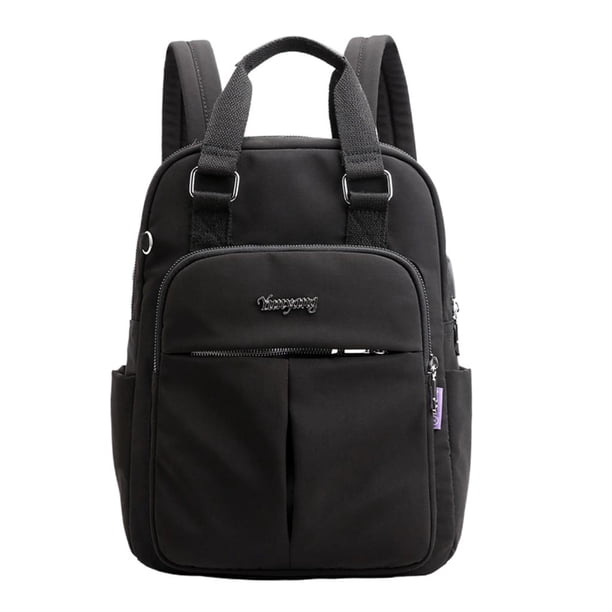 Mochila para portátil bandolera con puerto de carga USB bolso de viaje mochila de día Negro Mochilas para portátiles de negocios