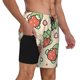 thumbnail image 2 of Balery Frog Hold Strawberry Bañador para hombre, shorts de playa de secado rápido con entrepierna y forro de compresión-Small, 2 of 6