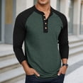 thumbnail image 2 of Nafuu Males T Shirts Multicolor Henley Long Sleeve Soft Blend Tee For Casual Wear And Layering Comfort Comfort Home Classic Tees Men, 2 of 7