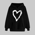 thumbnail image 2 of Plebaso Sweat à Capuche pour Femmes Mignon Cœur Manches Longues Décontracté avec Poches, 2 of 5