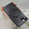 thumbnail image 4 of Funda para iPhone 13 Mini para mujer, diseño mate de lujo con brillo metálico suave y protector de lente de cámara, compatible con Magsafe (5.4") - Negro, 4 of 8