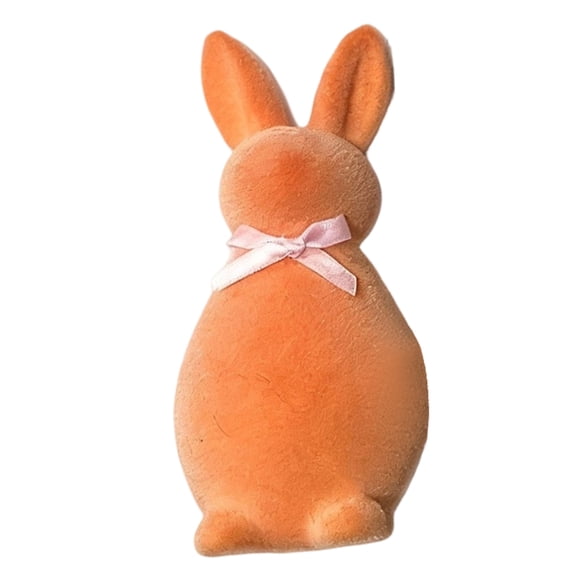 NANIL Easter Bunny Decoration - Faux Moss Flocked Rabbit Figurine, Cute Standing Long Pile Ornament for Home Tabletop Spring Party Decor, Multicolor