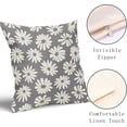 thumbnail image 6 of Grey Pillow Covers 16X16 Inch White Floral Daisy Geometry Decorative Couch Pillow Cases Spring Summer Flower Decorative Throw Pillows Set of 2 Rustic Home Decor for Room Couch Porch Patio, 6 of 6