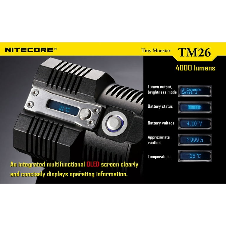 Nitecore Tiny Monster TM26 Quad Ray LED Flashlight - 4000 Lumens