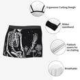 thumbnail image 5 of Rateoe Vintage Black white Plant skull Mens Boxer Briefs Poly Spandex Performance Boxer Briefs Underwear Hem Boxer Briefs - Large, 5 of 8