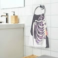 thumbnail image 3 of Yayeee 2 Pack Hand Towels for Bathroom 100% Cotton 16" x 28" Soft Absorbent Kitchen Towel, White Skeleton, 3 of 7