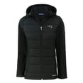 thumbnail image 2 of Women's Cutter & Buck Black New England Patriots Evoke Hybrid Eco Softshell Recycled Full-Zip Hoodie Jacket, 2 of 3