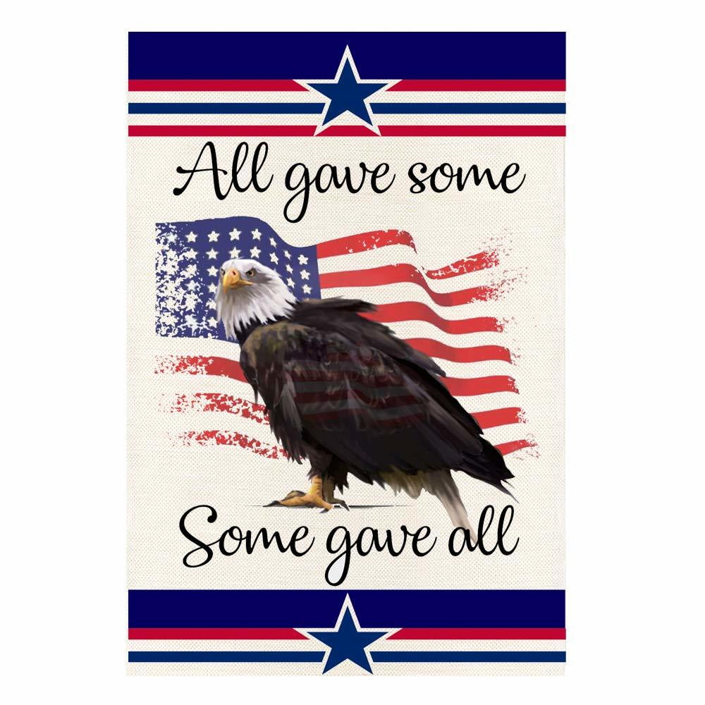 12x18 12"x18" USA God Bless America American Eagle Sleeved w/ Garden Stand Flag 