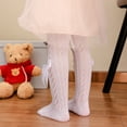 thumbnail image 6 of nvzhuang Baby Girls Tights Cable Knit Seamless Leggings with Bow Toddler Girl Cotton Pantyhose, 6 of 6