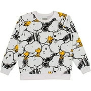 Juniors' Snoopy and Woodstock Long Sleeve Sweatshirt