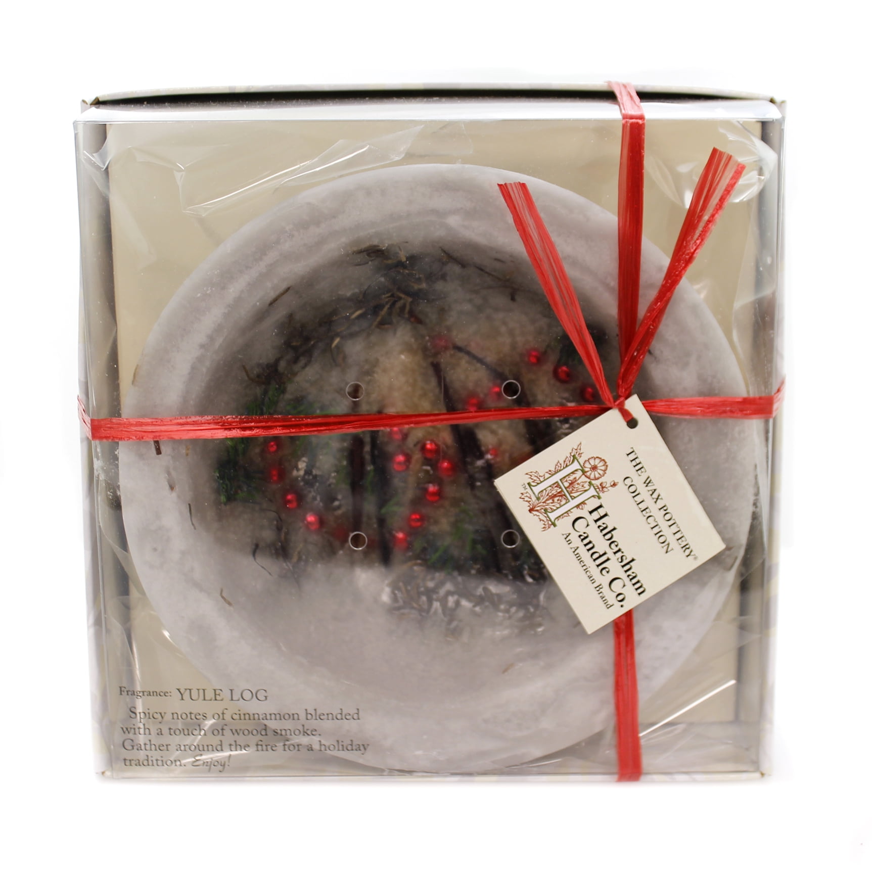 Habersham Candles YULE LOG VESSEL Wax Flameless Fragrance Fgwxpt0281