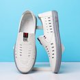 thumbnail image 4 of XIHAHA-zapatos de cuero de microfibra para hombre, zapatillas masculinas de punta estrecha, suaves, transpirables, con agujeros, a la moda, de verano, 4 of 5
