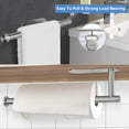 thumbnail image 2 of Paper Towel Holder – Self-Adhesive or Drill-Mounted, Wall Mounted or Under Cabinet, Perfect for Kitchen Organization and Storage, Silver, 2 of 7