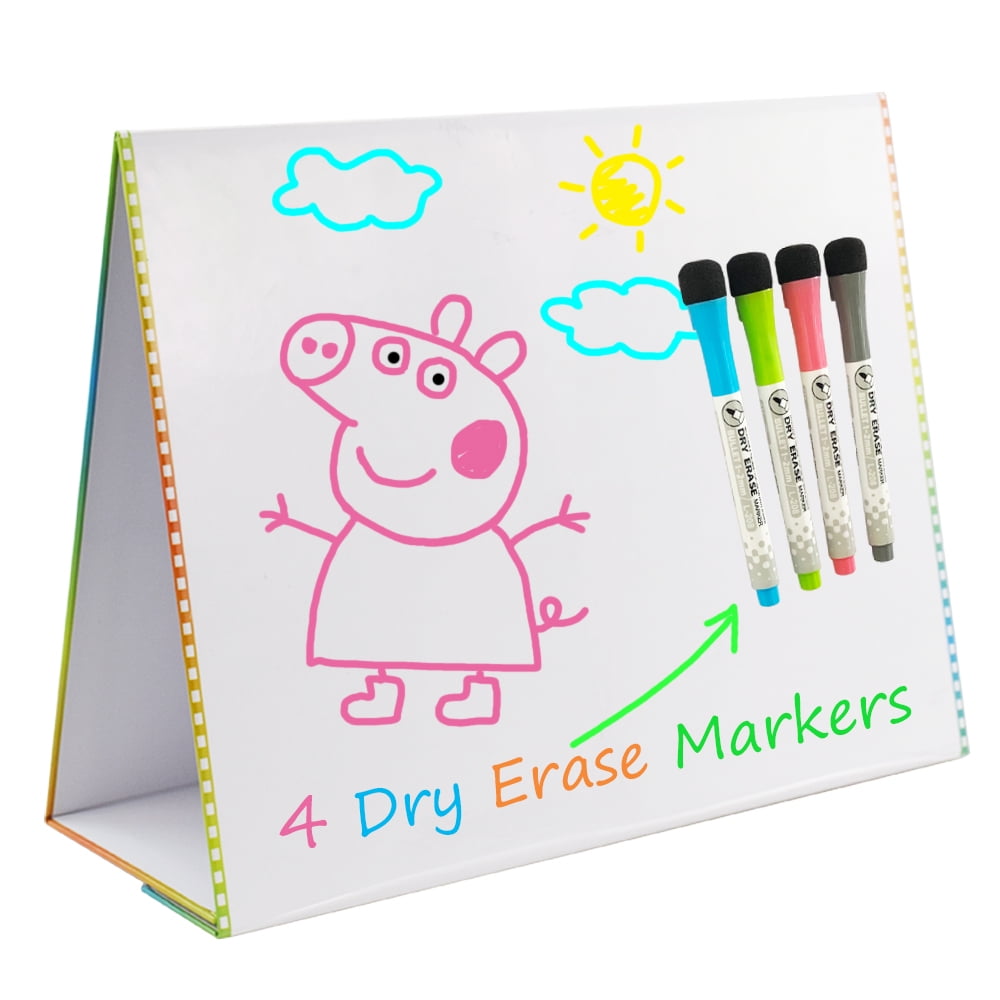 Black Small Dry Erase White Board Magnetic Desktop Foldable Whiteboard Portable Mini Easel Double Sided on Table Top with Holder for Kids Drawing Memo Board. Teacher Instruction Black Small Dry Erase White Board Magnetic Desktop Foldable Whiteboard Portable Mini Easel Double Sided on Table Top with Holder for Kids Drawing Memo Board. Teacher Instruction