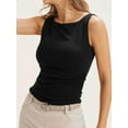 thumbnail image 5 of Summer Solid Color Women Slim Fit Sleeveless Boat Neck Sexy Tank Tops Camisole, 5 of 5